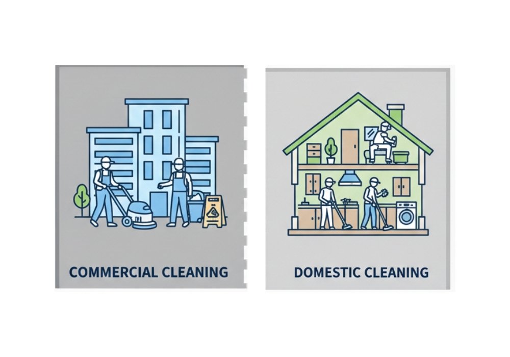 commercial cleaning vs domestic cleaning